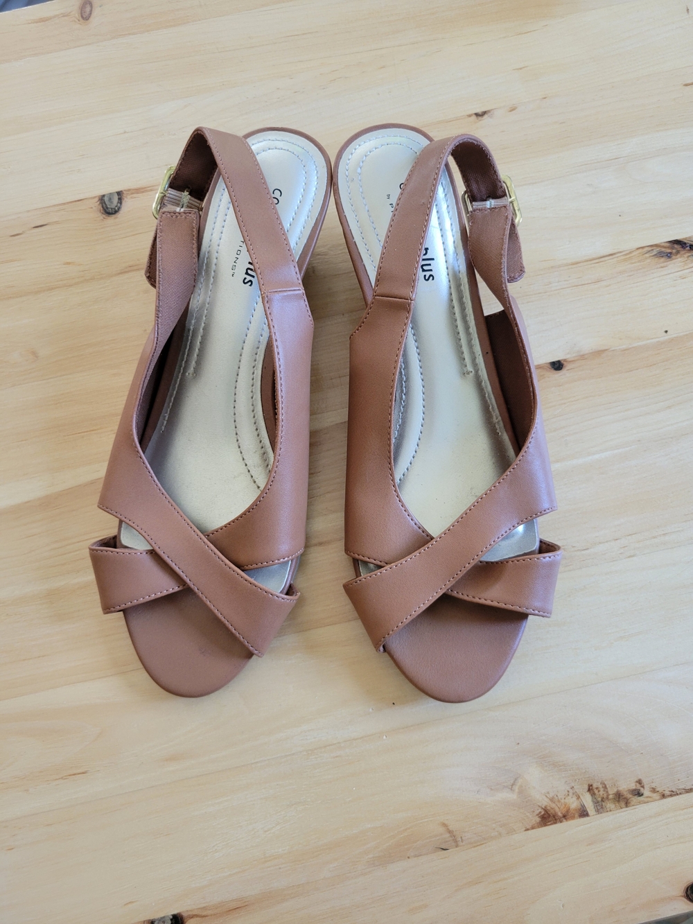 Comfort Plus by Predictions Brown Slingback Sandals